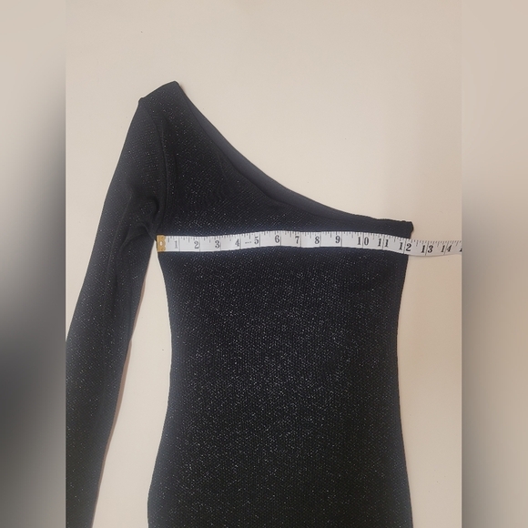 Guess by Marciano - Women’s Long One Sleeve Dress - Sparkly Black - Size XS - Picture 5 of 7